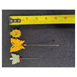 St. John Gilt Black Enamel Lady Bug Brooch & Two Butterfly Hat Pins