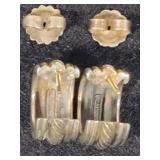 14K & 925 David Yurman Two Tone Cable Pierced Earrings