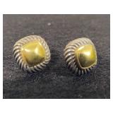 14K & 925 David Yurman Albion Square Earrings