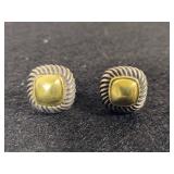 14K & 925 David Yurman Albion Square Earrings