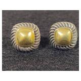 14K & 925 David Yurman Albion Square Earrings