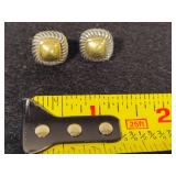14K & 925 David Yurman Albion Square Earrings