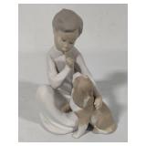 Lladro "Boy with Dog" Porcelain Figurine (#4522)