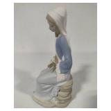 Lladro "Sitting Girl with Lilies" Porcelain Figurine (#4972)