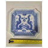 Blue & White Dragon Square Dish