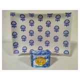 Rectangular Tag Platter & Small Quartz Clock