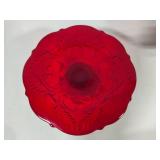 Mosser Glass Inverted Thistle Ruby Red Cake Stands