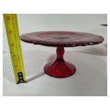 Mosser Glass Inverted Thistle Ruby Red Cake Stands