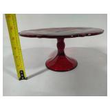 Mosser Glass Inverted Thistle Ruby Red Cake Stands