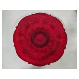 Mosser Glass Inverted Thistle Ruby Red 12" Serving Plates