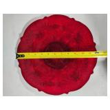 Mosser Glass Inverted Thistle Ruby Red 12" Serving Plates