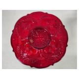Mosser Glass Inverted Thistle Ruby Red 12" Serving Plates