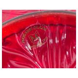 Mosser Glass Inverted Thistle Ruby Red 12" Serving Plates