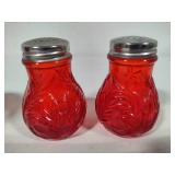 Mosser Glass Inverted Thistle Ruby Red Salt & Pepper Shakers & Tumbler