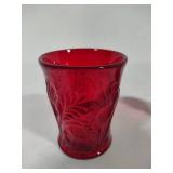Mosser Glass Inverted Thistle Ruby Red Salt & Pepper Shakers & Tumbler