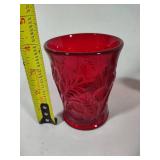 Mosser Glass Inverted Thistle Ruby Red Salt & Pepper Shakers & Tumbler