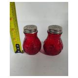 Mosser Glass Inverted Thistle Ruby Red Salt & Pepper Shakers & Tumbler