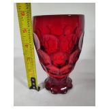 Six Heisey Thumbprint Amberina Tumblers