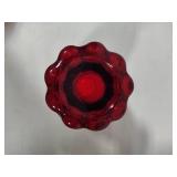 Six Heisey Thumbprint Amberina Tumblers