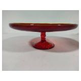 Viking Ruby Red Georgian Honeycomb 11" Pedestal Cake Stand