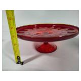 Viking Ruby Red Georgian Honeycomb 11" Pedestal Cake Stand