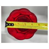 Viking Ruby Red Georgian Honeycomb Pitcher & Small Dish