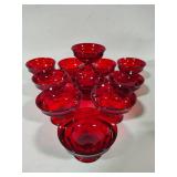 Viking Ruby Red Georgian Honeycomb Sherbet Cups