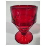 Viking Ruby Red Georgian Honeycomb Goblets