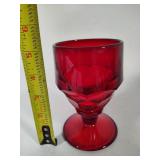 Viking Ruby Red Georgian Honeycomb Goblets