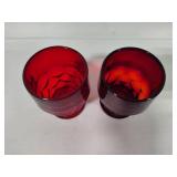 Viking Ruby Red Georgian Honeycomb Small Glasses