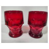 Viking Ruby Red Georgian Honeycomb Large Glasses