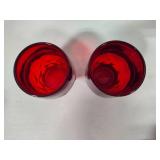 Viking Ruby Red Georgian Honeycomb Large Glasses