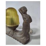 *Rare* Art Deco Figural Statue Copper Lamp
