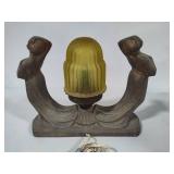 *Rare* Art Deco Figural Statue Copper Lamp