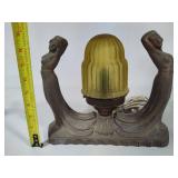 *Rare* Art Deco Figural Statue Copper Lamp