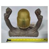 *Rare* Art Deco Figural Statue Copper Lamp