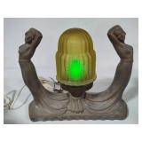 *Rare* Art Deco Figural Statue Copper Lamp