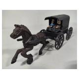 Cast Iron Amish Family Horse & Buggy