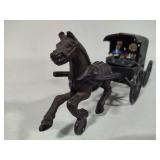 Cast Iron Amish Family Horse & Buggy