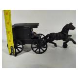 Cast Iron Amish Family Horse & Buggy