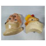 Vintage Chalkware String Holders