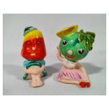 Retro Salt & Pepper Shakers:  Strawberry & Melon Heads