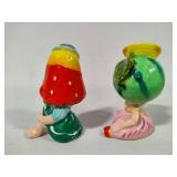 Retro Salt & Pepper Shakers:  Strawberry & Melon Heads