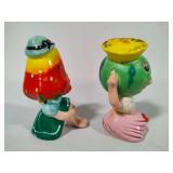 Retro Salt & Pepper Shakers:  Strawberry & Melon Heads