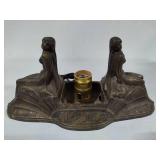 Art Deco Figural Statue Bronze Lamp - No Shade