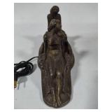 Art Deco Figural Statue Bronze Lamp - No Shade