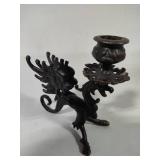 Cast Iron Griffin Candle Holder