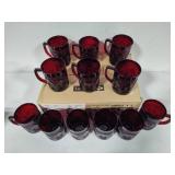 Luminarc Ruby Red Glass Coffee Mugs (24)