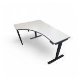 Power Sit Stand Desk with Memory Settings measures 70" wide / 46" deep / Adjusts between 24.5" to 50" tall / Left Return