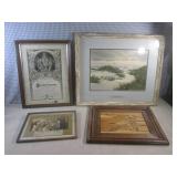 (A-4) Vintage Framed "The Lonely Gu...